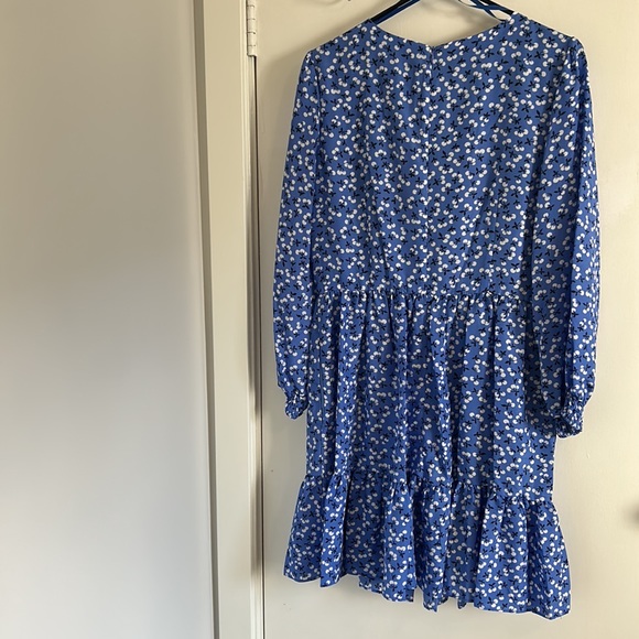 Eliza J Floral Cherries Surplice Neck Long Sleeve Fit & Flare Dress - Picture 3 of 5